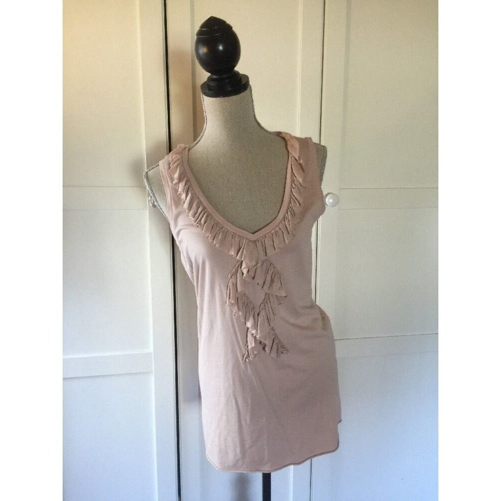 CAbi Cameo Beige Jersey Stretch Ruffle Flutter - Picture 2 of 8